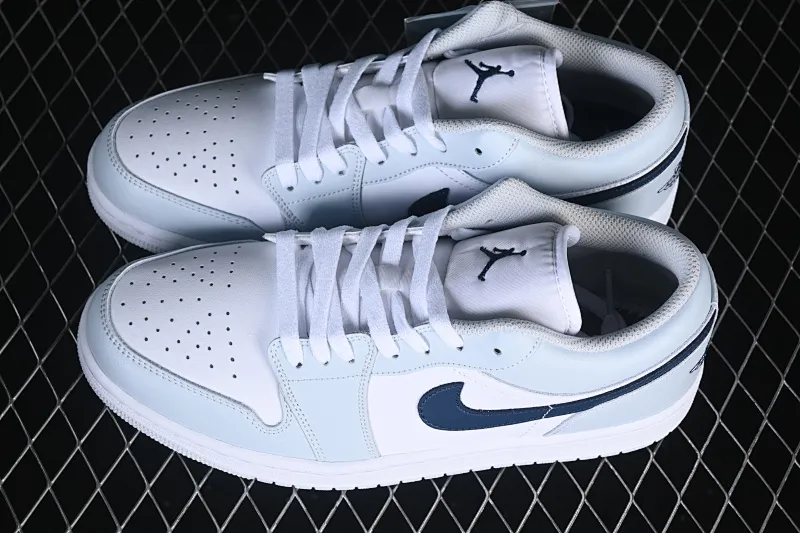 All categories Air Jordan Jordan series basketball shoes Air Jordan 1 Low Air Jordan 1 Low AJ1 Joe 1 white gray blue hook low-top retro cultural basketball shoes 553558-400